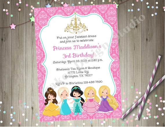 princess birthday invitation invite princess invitation disney invite a princess to your party