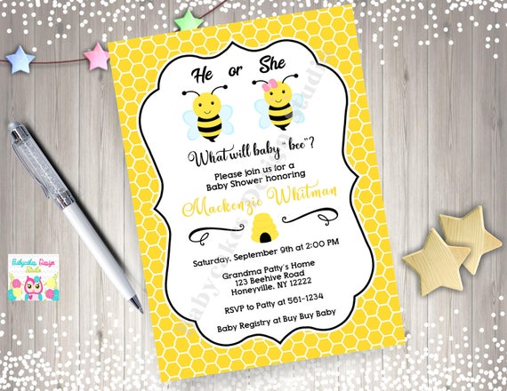 Bumble Bee Baby Shower Invite, Invitation, Baby Sprinkle, Gender Reveal, Twins Il_570xn