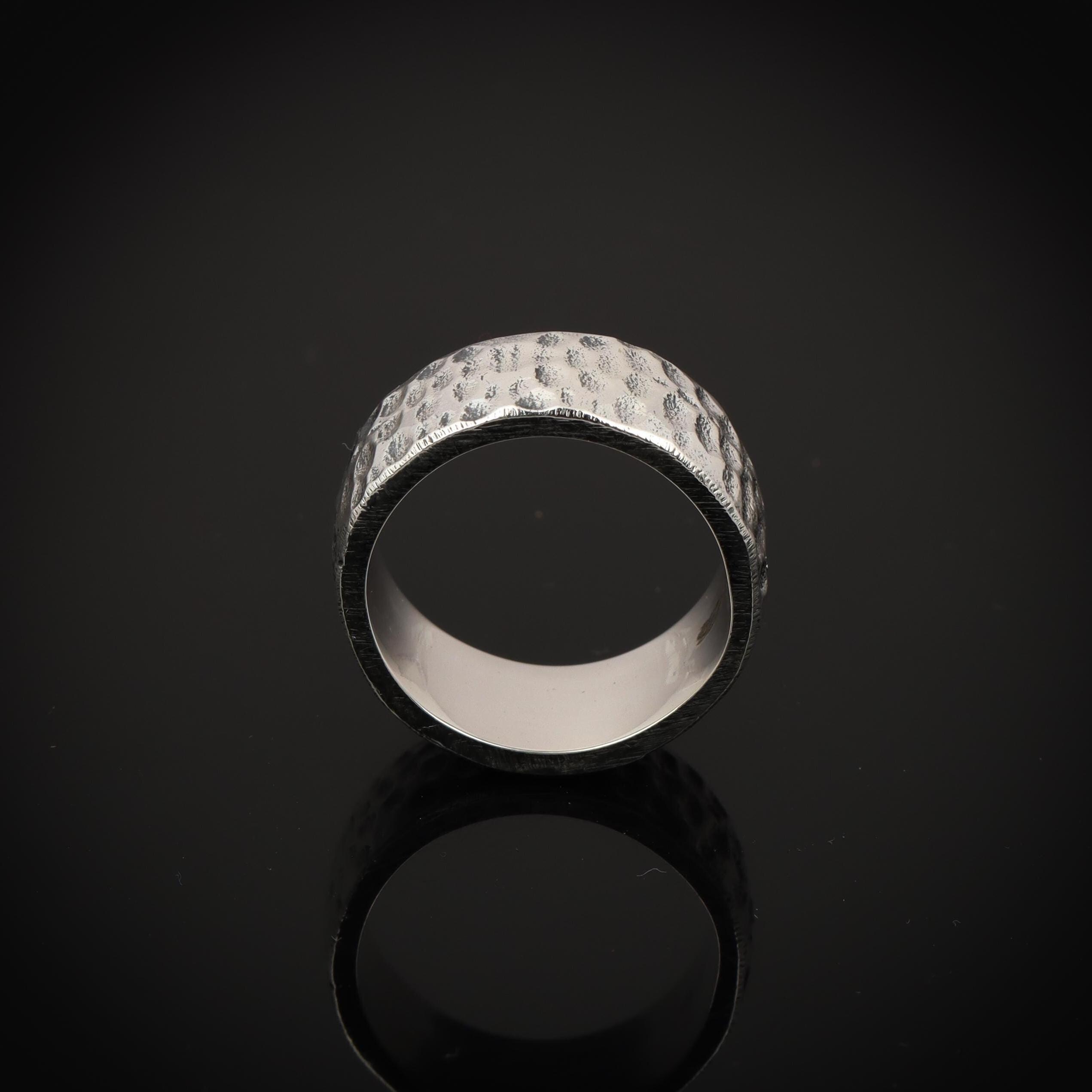 Hammered Sterling Silver Band Ring: Chunky Bohemian Thumb Ring - Etsy