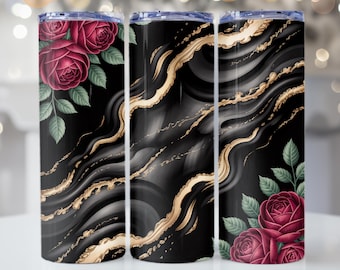 3D Becher Wrap, Elegante Perle Marmor Schmetterling PNG, Luxus Glam 20 Unzen Becher Designs Skinny Cup Sublimation Designs, digitaler Download