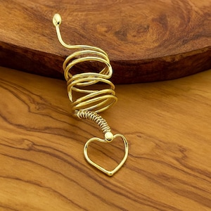 Unique Arthritis Ring, Adjustable Arthritis Ring with Heart Charm, Gold Wire Wrap Spiral Ring, Finger Joint Support Ring, EDS