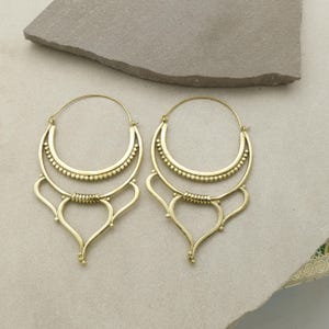 Handmade Big Hoop Earrings, Mandala Earrings, Brass Tribal Earrings, Ethnic Earrings, Festival Earrings, Bohemian Earrings, Gift For Her