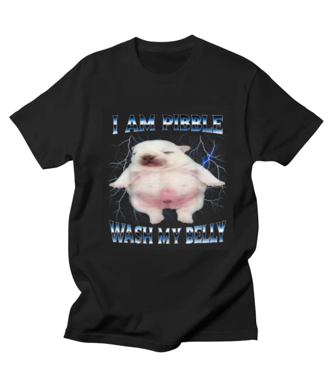 Funny Pibble T-Shirt, I Am Pibble Wash My Belly Dog Meme Tee, Cute French Bulldog Shirt, Silly Gen Z Brainrot Trend Top, Gift for Dog Lovers