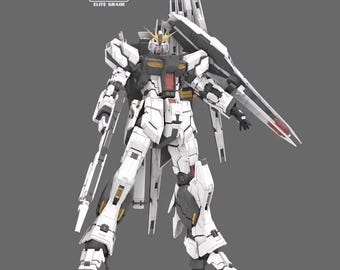 Gundam Nu EG01 STL Modell | Heroischer Mecha Anzug 3D Druck | Premium Nu Gundam STL Kit | Hochdetailliertes Resin STL Modell Sofort Download