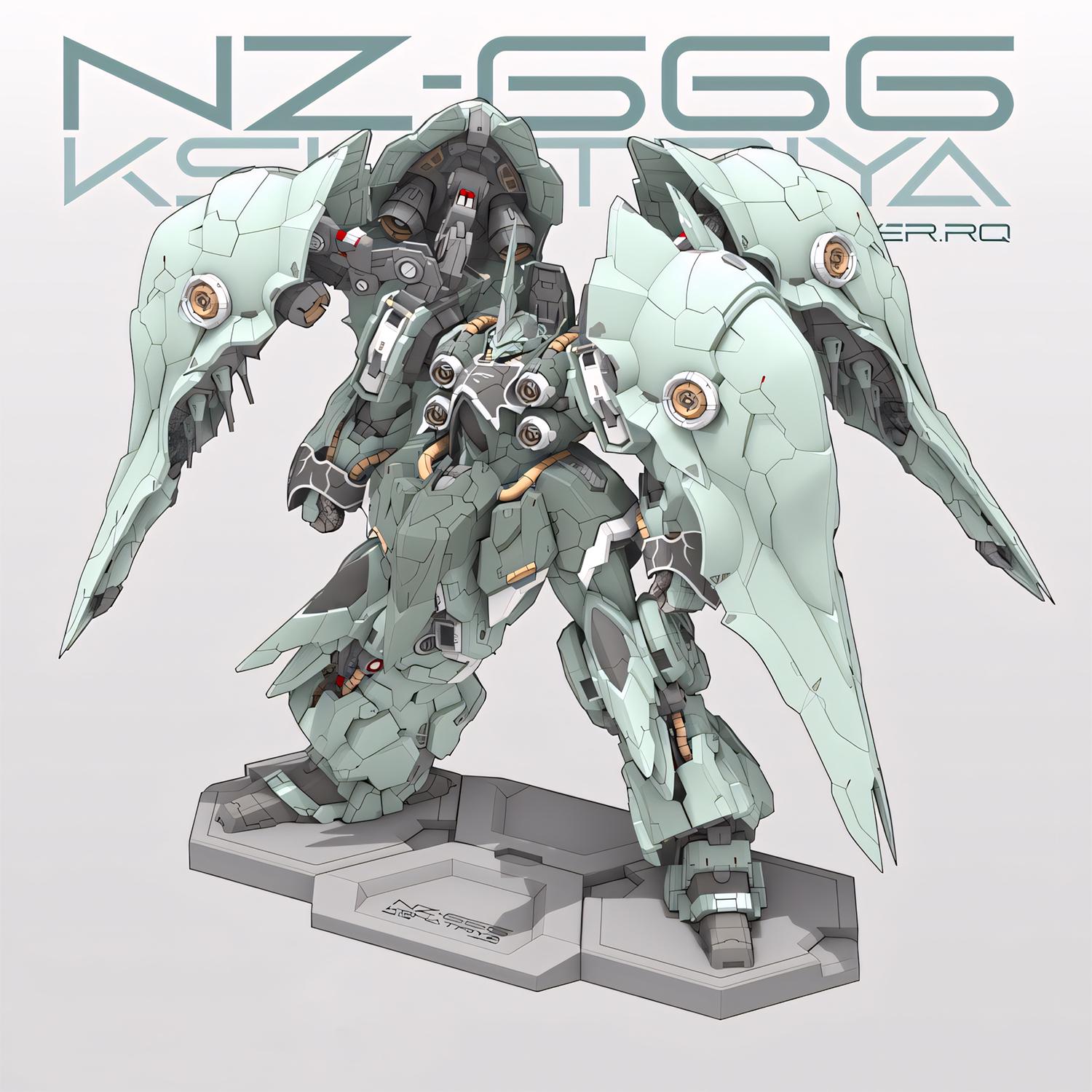 NZ-666 Kshatriya STL Figure | Gundam Mecha 3D Print | Massive