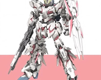 Unicorn Gundam STL Figure | Full Armor Mobile Suit 3D Print | Mecha Warrior Gundam Resin Model | RX-0 3D STL Statue