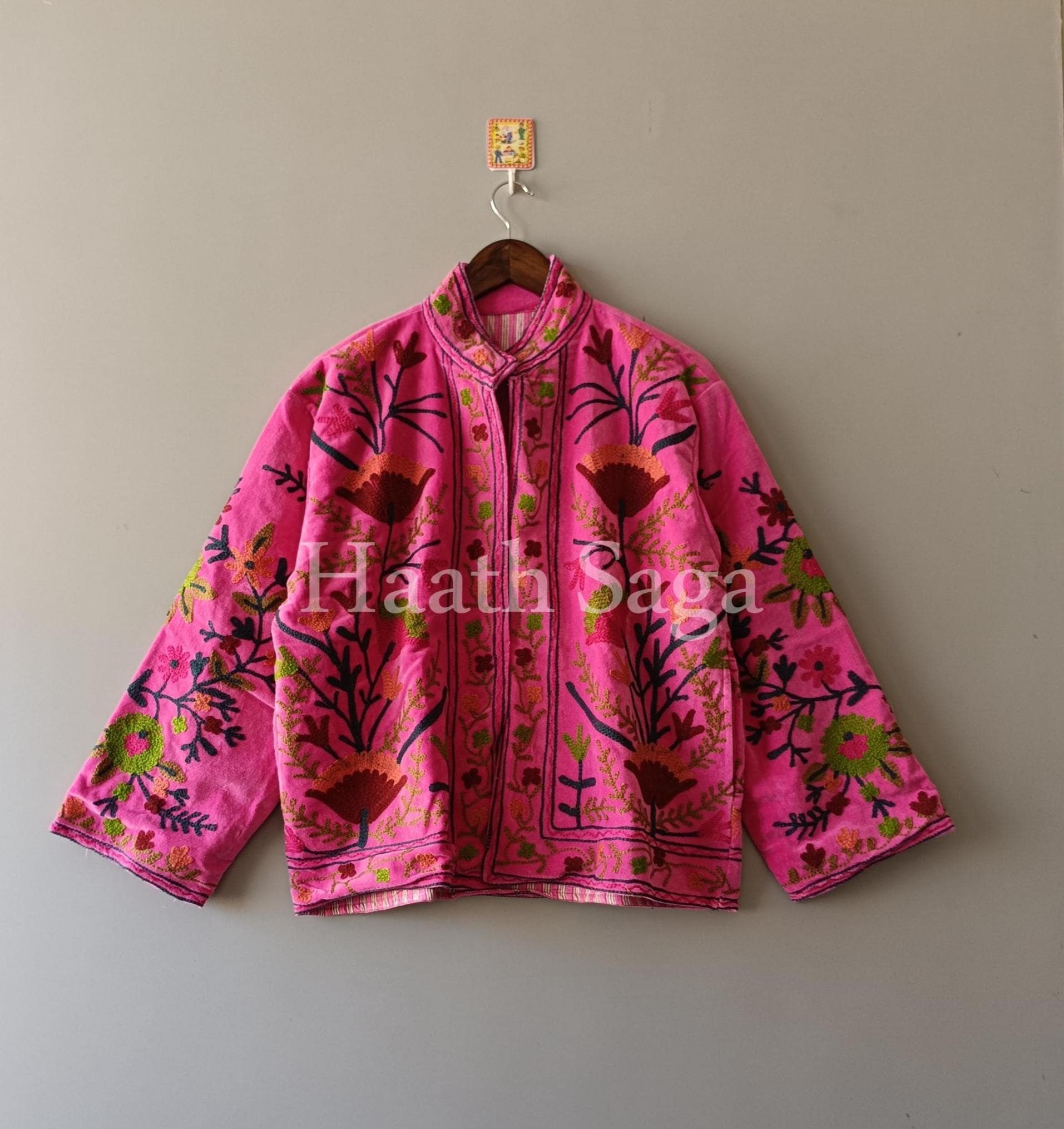 Handmade Velvet Suzani Embroidery Jacket: Indian Boho Coat - Etsy