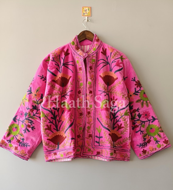 Handmade Velvet Suzani Embroidery Jacket: Indian Boho Coat - Etsy