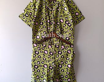 Hand Block Printed Cotton Pajama Set – Women’s Lightweight Summer Sleepwear Shorts