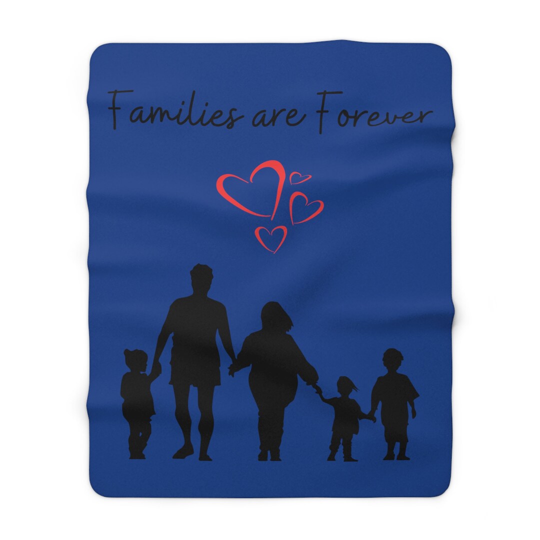 Families Are Forever Sherpa Fleece Blanket in Dark Blue Etsy