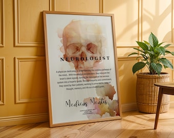 Neurologist Definition Print – Neurology Wall Art, Brain Anatomy Printable Decor (Digital Download)