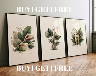 Botanical Dental Prints: Anatomy, Tools, Model Set Art (Digital Download)
