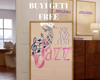Vintage Jazz Festival Poster: Retro Music Wall Art (Digital Download)