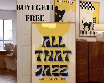 Vintage Jazz Festival Poster: Retro Music Art Print (Digital Download