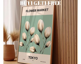 Tokyo Flower Market Print: Abstract Floral Botanical Art (Digital Download)