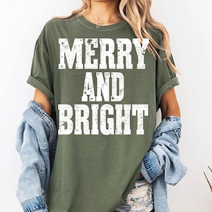 Merry and Bright PNG, Christmas Tree Png, Merry Christmas Png, Christmas Shirt, Sublimation Design, Watercolor Trees, Holiday, Christmas Png