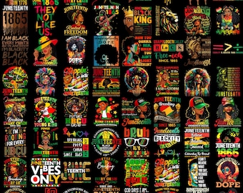 65+ Juneteenth PNG Bundle, Celebrate 1865, Black History Month Designs, Digital Download