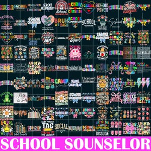 90+ School Counselor Png File Bundle, Counselor Png Back To School, Counselor Appreciation Png, Counselor School Png, Sublimation Designs