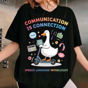 Communication Looks Different For Everyone Funny Goose SLP Png, Funny Slp Squad Digital Download, Speech Therapist Duck Png, Slp Gift