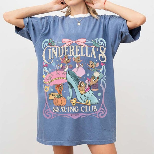 Cinderella Sewing Club PNG, Jaq Gus Mice Sweatshirt, Seamstress Tee (Digital Download)