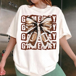 Retro Football Bow Png, Fall Coquette Bow PNG, Fall Football Shirt Png, Football Sport Png, Football Mom Png, Game Day Sublimation Design