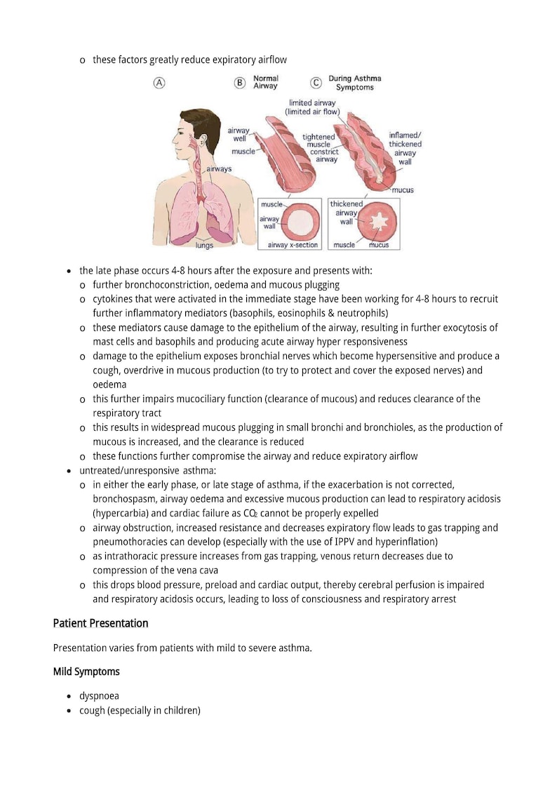 Peut inclure: Sch&eacute;ma anatomique des voies respiratoires, illustrant les conditions normales et asthmatiques. L'image montre une coupe transversale des voies respiratoires, soulignant les effets de l'asthme, notamment l'inflammation, l'accumulation de mucus et le r&eacute;tr&eacute;cissement des voies respiratoires.