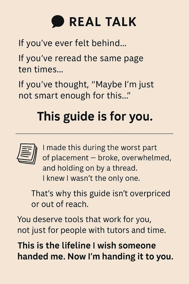 Peut inclure: Fond blanc avec texte noir. Le texte dit &laquo; REAL TALK &raquo; et &laquo; Ce guide est pour vous &raquo;. Le texte aborde les sentiments d'inad&eacute;quation et offre un soutien. Un graphique d'une pile de papiers est &eacute;galement pr&eacute;sent.