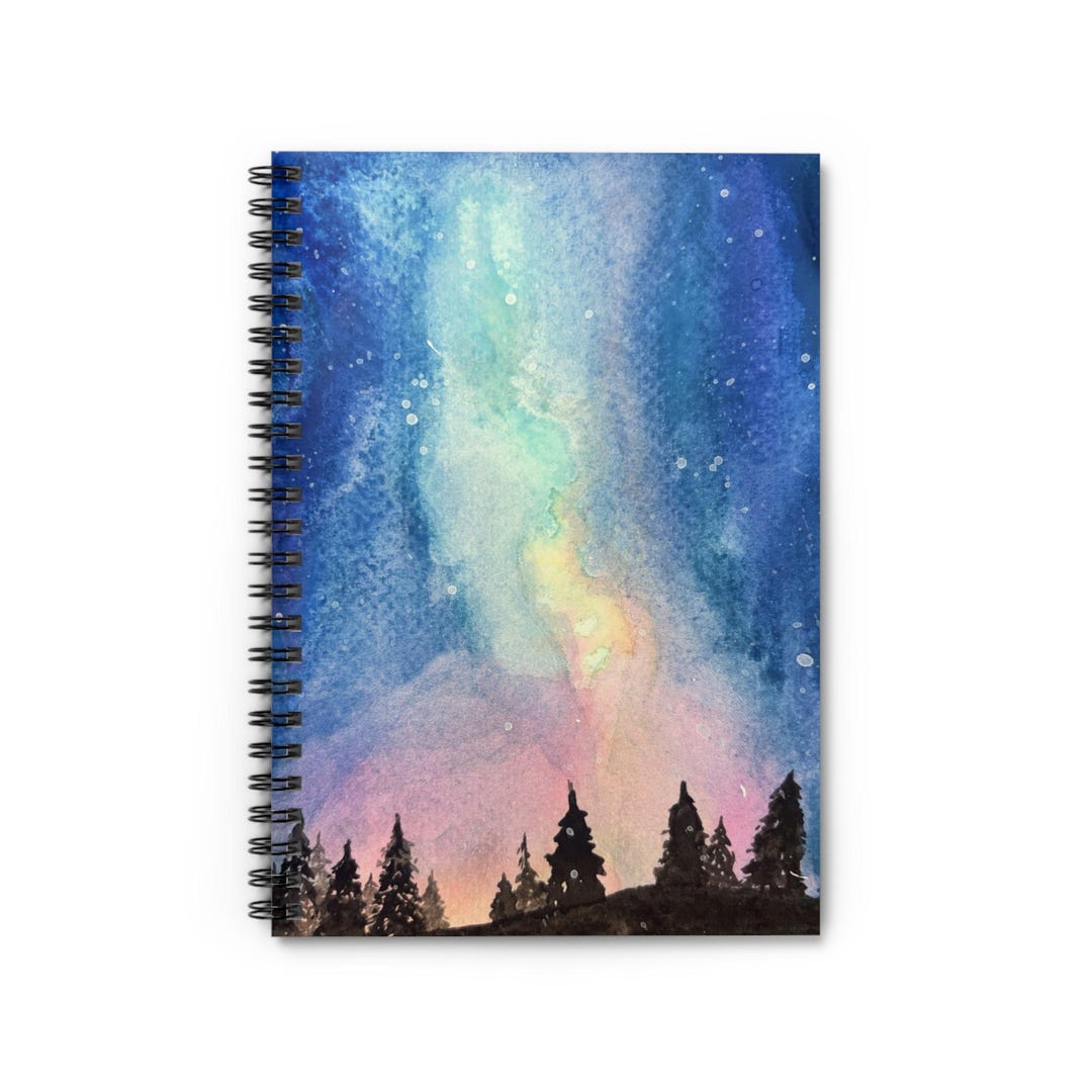 Aurora Night Sky Spiral Notebook | Ruled Journal - Etsy