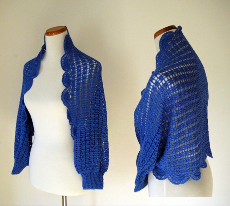 Ocean Deep Blue Bolero / Scarf image 4