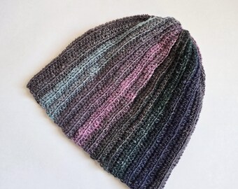 Hand Knitted Striped Beanie Pastel Striped