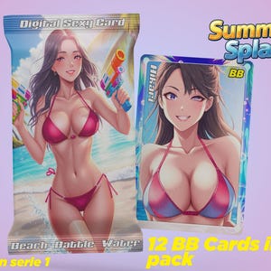 Booster BB Sexy girl beach swimsuit water pistol summer trading card / carte à collectionner fille sexy maillot plage pistolet à eau été