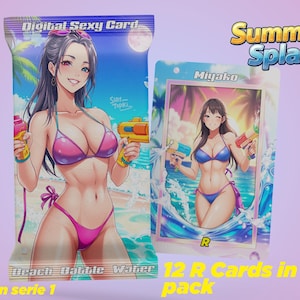 Booster R Sexy girl beach swimsuit water pistol summer trading card / carte à collectionner fille sexy maillot plage pistolet à eau été