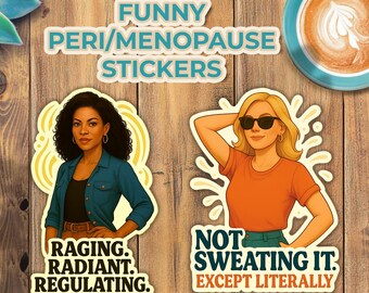 10 Peri/Menopause Sticker Bundle – Funny PNGs for Digital Planners & Journals | GoodNotes and/or Printable Use