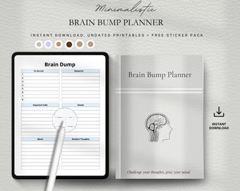 Brain Dump Planner, Mind Organization, Daily Productivity, Editable Template (Digital Download)