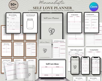 Self Love Planner, Self Care Journal, Wellness Tracker (Digital Download)