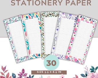 Floral Stationery Set, Elegant Writing Paper, Decorative Note Pages (Digital Download)