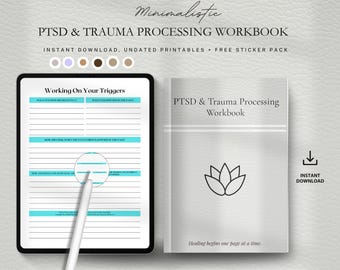 PTSD Trauma Healing Workbook, Mental Health Journal, Trauma Recovery (Digital Download)