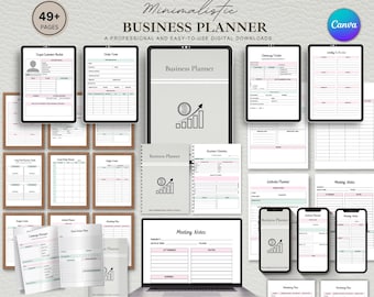Business Planner, Startup Goal Setting, Productivity Journal (Instant Download)