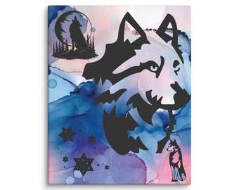 Wolf Abstract Canvas