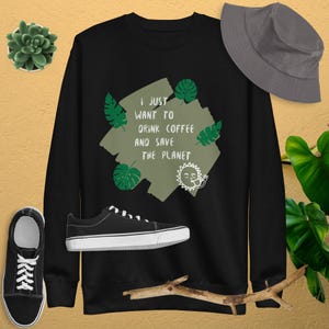 Funny Eco friendly Hippie "save the planet" Sweatshirt Jumper Mens Womens