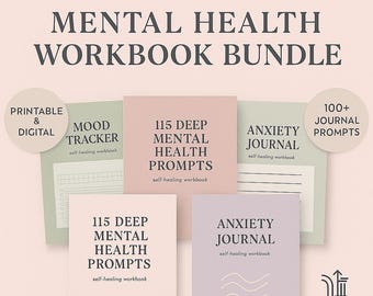 mental health journal, self healing workbook, printable self care journal, mental health printable, healing journal for beginners,therapy
