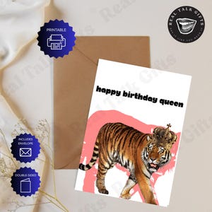 Carte d'anniversaire imprimable pour petite amie, amie, collègue, cadeau d'anniversaire, carte A6 4 x 5 avec enveloppe imprimable, recto-verso, téléchargement numérique