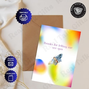 Carte LGBTQ + imprimable pour ami ou famille, cadeau de fierté, carte A6 4 x 5 avec enveloppe imprimable, recto verso, téléchargement numérique