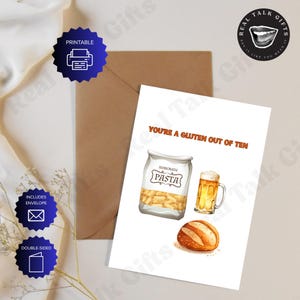 Printable Card for Partner, Girlfriend or Boyfriend, Funny Dating Gift, A6 4x5 Card, Printable Envelope, Double-Sided, Digital Download