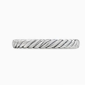 Memento Mori Cable Band Ring: Handmade Sterling Silver Gothic Jewelry