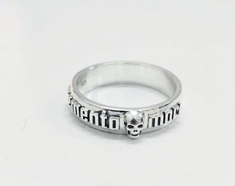 Memento Mori Ring with Skull | Gothic Band | Mortality Reminder Jewelry | Occult & Macabre Style”