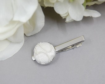Custom Tie Clip from Your Wedding Dress, Sympathy Gift Idea for Him, Groom Memorial Tie Bar, Sentimental Gifts for Guys, Loved Ones Clothing