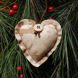 Memory Ornament made from your Loved One's Clothing, Sympathy Gift Ideas for the Family, Custom Personalized Memorial Heart Ornament Exposed Edges