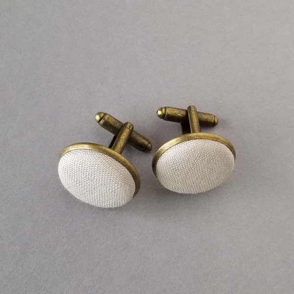 Linen Cufflinks for 4th Wedding Anniversary, Unique Gifts for Husband, Novelty Cuff Links, 12 Year Anniversary Gift for Him