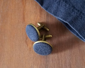 Custom Cufflinks from Upcycled Clothing, Unique Sympathy Gifts for Him from Loved Ones Clothes